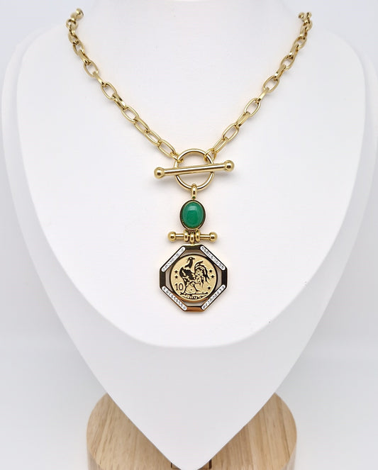 Collier COQ- VERT - Glam Bijoux